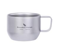 iBasingo Double Wall Pure Titanium Coffee Mug 200ml, Tit-Color Ti3086D | Insulated Lightweight Camping Espresso Cup, Heat Isolation Hot Drink Cup for Desktop Warmers Home Office Caravan