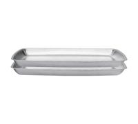 iBasingo Pure Titanium Serving Tray Camping Plate, Silver 2-Pack Ti1149T | Ultralight Rectangular BBQ Grilling Food Dish, Corrosion Resistant Reusable Tableware for Backpacking Picnic Home Dinner