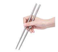iBasingo Titanium Chopsticks 2-Section Folding Camping Cutlery Ti1007T | Ultralight Reusable Spork Spoon Fork Telescopic Chopsticks for Outdoor Picnic Hiking Backpacking