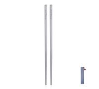 iBasingo Titanium Chopstics 23cm Square Chinese Chopsticks Ultralight Outdoor Camping Cutlery Portable Durable Metal Tableware Ti1001T