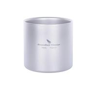 iBasingo Titanium Double-Walled Camping Mug Cup 180ml TA1 Ultralight 56g Insulated Metal Cup Druable Portable Sandblasted Travel Mug for Backpacking Hiking Picnic Daily Use Ti3028D