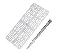 iBasingo Titanium Grill Plate with Kitchen Tongs Camping Backpacking Picnic Mini Size Grill Grid Barbecue Cooking Kit Charcoal BBQ Rack for Outdoor Kitchen (Ti2023C+Ti1014T)