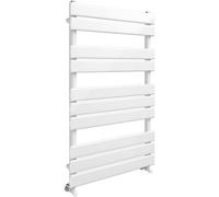 Ibathuk 1000 X 600 White Flat Panel Heated Towel Rail Bathroom Radiator