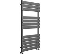 Ibathuk 1200 X 600 Anthracite Flat Panel Heated Towel Rail Bathroom Radiator