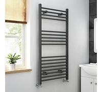 iBathUK | 1200 x 600 Anthracite Straight Heated Towel Rail Bathroom Radiator