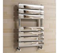 Ibathuk 1200 X 600 mm Chrome Designer Flat Panel Heated Towel Rail Radiator
