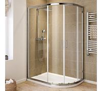 iBathUK 1200 x 800 Quadrant 6mm Thick Sliding Glass Shower Enclosure Reversible Cubicle Door