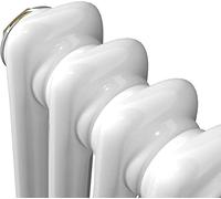 iBathUK | 600 x 1400 mm Traditional Cast Iron Style Horizontal Radiator Matt White 3 Column