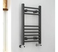 iBathUK | 650 x 400 Anthracite Straight Heated Towel Rail Bathroom Radiator