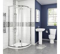 iBathUK 800 x 800 mm Designer Quadrant Sliding Door Shower Enclosure + Tray & Free Waste