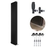 Ibathuk Anthracite 1800X470X70 Two Column Radiator + Angled Valve-Grey