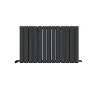 iBathUK Apex Horizontal Radiator, Double Flat Panel Radiators, 600x988mm Slim Radiator for Bathroom,Kitchen,Living Room- Anthracite
