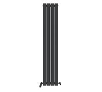 Ibathuk Apex Horizontal Radiators, Single Slim Flat Panel Radiator Anthracite 600mm X 608mm, Designer Radiators