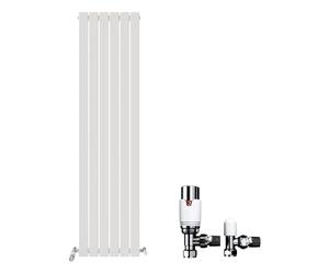 iBathUK Apex Tall Vertical Radiator with Mirror, Single Flat Panel, 1800x450mm, Wall Mounted for Bathroom,Kitchen,Living Room with Radiator Valve - Anthracite