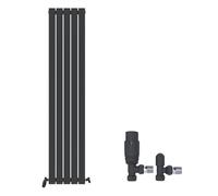 iBathUK Apex Tall Vertical Radiator with Mirror, Single Flat Panel, Wall Mounted for Bathroom,Kitchen,Living Room with Radiator Valve