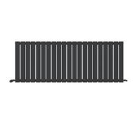 iBathUK Apex Wall Hung Horizontal Single Slim Flat Panel Designer Radiator, Steel Central Heating Panel Heater, Modern Designer Radiator for Bathroom and Living Room in Matt Anthracite, 600 x 1596mm