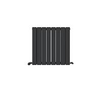 iBathUK Apex Wall Mounted Horizontal Double Slim Flat Panel Designer Radiator, Steel High Thermal Output Hydronic Heating, Modern Designer Radiator for Bathroom in Matt Anthracite, 600 × 608 mm