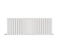 iBathUK Apex Wall Mounted Horizontal Double Slim Flat Panel Radiator, 21-Column Steel, Hydronic Central Heating, High Thermal Output, Modern Designer Radiator for Bathroom in Matt White, 600x1596 mm