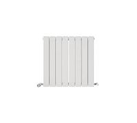 iBathUK Apex Wall Mounted Horizontal Double Slim Flat Panel Radiator, 8-Column Steel, Hydronic Central Heating, High Thermal Output, Modern Designer Radiator for Bathroom in Matt White, 600x608 mm