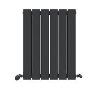 iBathUK Apex Wall Mounted Horizontal Double Slim Flat Panel Radiator, Steel Hydronic Central Heating, Modern Designer Radiator for Bathroom in Matt Anthracite, 600x456mm