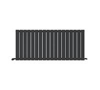 iBathUK Apex Wall Mounted Horizontal Single Slim Flat Panel Designer Radiator, Steel Central Heating Panel Heater, Bathroom Radiator High Output BTU in Matt Anthracite, 600 x 1368mm