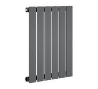 iBathUK Apex Wall Mounted Horizontal Single Slim Flat Panel Designer Radiator, Steel Central Heating Panel Heater, Bottom Feed, Bathroom & Living Room Radiator in Matt Anthracite, 600 x 456mm