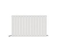 iBathUK Apex Wall-Mounted Horizontal Single Slim Flat Panel Radiator, Steel 13 columns, Hydronic Central Heating, High Thermal Output, Modern Designer Radiator for Bathroom in Matt White, 600×988mm