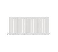 iBathUK Apex Wall-Mounted Horizontal Single Slim Flat Panel Radiator, Steel 18 columns, Hydronic Central Heating, High Thermal Output, Modern Designer Radiator for Bathroom in Matt White, 600x1368 mm