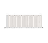 iBathUK Apex Wall-Mounted Horizontal Single Slim Flat Panel Radiator, Steel 21 columns, Hydronic Central Heating, High Thermal Output, Modern Designer Radiator for Bathroom in Matt White, 1596mm