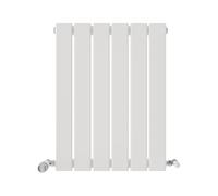iBathUK Apex Wall Mounted Horizontal Single Slim Flat Panel Radiator, Steel 6-Column Hydronic Central Heating, High Thermal Output Design, Modern Designer Radiator in Matt White, 600x456mm
