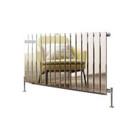 iBathUK Apex Wall-Mounted Horizontal Single Slim Flat Panel Radiator, Steel Chrome High Thermal Output Hydronic Central Heating, Modern Designer Radiator in Chrome, 600 × 1216mm