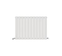 iBathUK Apex Wall-Mounted Horizontal Single Slim Flat Panel Radiator, Steel, Hydronic Central Heating, High Thermal Output, Modern Designer Radiator for Bathroom in Matt White 600×836mm