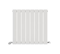 iBathUK Apex Wall Mounted Horizontal Single Slim Flat Panel Radiator, Steel Hydronic Central Heating, High Thermal Output Design, Modern Designer Radiator for Bathroom in Matt White, 600×608mm