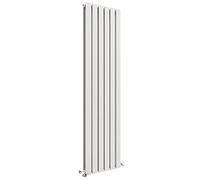 iBathUK Apex Wall Mounted Vertical Double Slim Flat Panel Radiator, 6-Column Steel, Hydronic Central Heating, High Thermal Output, Modern Designer Radiator for Bathroom in Matt White, 1800x456 mm