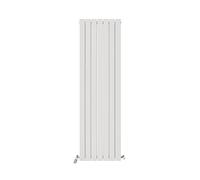 iBathUK Apex Wall Mounted Vertical Double Slim Flat Panel Radiator, 7-Column Steel, Hydronic Central Heating, High Thermal Output, Modern Designer Radiator for Bathroom in Matt White, 1800x532 mm