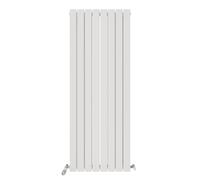iBathUK Apex Wall Mounted Vertical Double Slim Flat Panel Radiator, 8-Column Steel, Hydronic Central Heating, High Thermal Output, Modern Designer Radiator for Bathroom in Matt White, 1600x608 mm