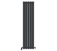 iBathUK Apex Wall Mounted Vertical Double Slim Flat Tall Panel Radiator, Steel Hydronic Central Heating, Modern 5 Columns Designer Radiator for Bathrooms in Matt Anthracite, 1600mm
