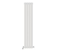 iBathUK Apex Wall Mounted Vertical Single Slim Flat Panel Radiator, 4-Column Steel, Hydronic Central Heating, High Thermal Output, Modern Designer Radiator for Bathroom in Matt White, 1600x304 mm