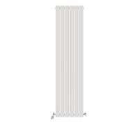 iBathUK Apex Wall Mounted Vertical Single Slim Flat Panel Radiator, 6-Column Steel, Hydronic Central Heating, High Thermal Output, Modern Designer Radiator for Bathroom in Matt White, 1800 x 456 mm