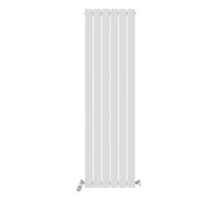 iBathUK Apex Wall Mounted Vertical Single Slim Flat Panel Radiator, 6-Column Steel, Hydronic Central Heating, High Thermal Output, Modern Designer Radiator for Bathroom in Matt White, 1600x456 mm
