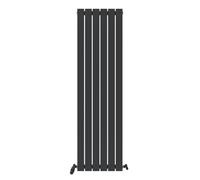 iBathUK Apex Wall Mounted Vertical Single Slim Flat Panel Radiator, Hydronic Central Heating, Modern Designer Radiator for Bathroom in Matt Anthracite, 1600mm x 456mm