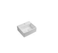 iBathUK Aventa Wall Hung Cloakroom Basin, Compact Space Wash Basin, Modern Square Ceramic Small Cloakroom Basin in Gloss White Glazed Finish, 11.5 x 34 x 29cm