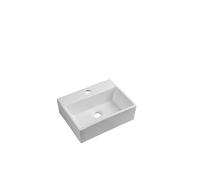 iBathUK Aventa Wall Hung Cloakroom Basin, Modern Square Ceramic Bathroom Sink Bowl, Compact Basin for Small Spaces, Cloakroom Sink in Gloss White Glazed Finish, 11.5 x 39 x 31cm