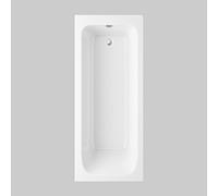 iBathUK Bathroom White Gloss Bath Single Ended Straight Square Acrylic Bathtub with Adjustable Feet - 1700 x 700mm