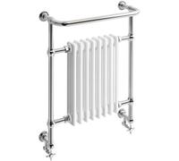 Ibathuk Belford Traditional Vertical Towel Radiator Rail, Curved Towel Warmer, 8 Column Floor Mounted Heated Towel Rail For Bathro