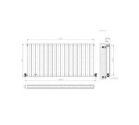 Ibathuk Belgravia Horizontal Double Slim Flat Panel Radiator Anthracite 600mm X 1216mm-Grey