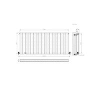 Ibathuk Belgravia Horizontal Double Slim Flat Panel Radiator Anthracite 600mm X 1368mm-Grey