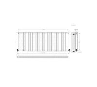 Ibathuk Belgravia Horizontal Double Slim Flat Panel Radiator Anthracite 600mm X 1596mm -Grey