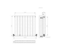 Ibathuk Belgravia Horizontal Double Slim Flat Panel Radiator Anthracite 600mm X 608mm-Grey