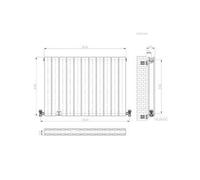 Ibathuk Belgravia Horizontal Double Slim Flat Panel Radiator Anthracite 600mm X 836mm-Grey